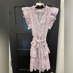 Karlie light purple tiered mini dress
